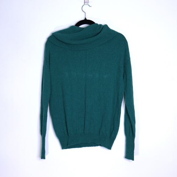SUNDANCE Cowl Neck Cashmere Sweater Teal Oversized Long Sleeve Women's XS - Picture 3 of 9